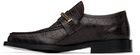 Ernest W. Baker Brown Croc Braided Chain Loafers