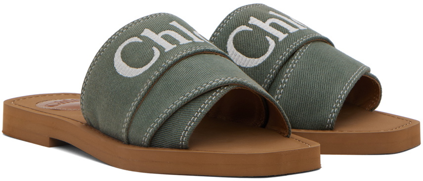 【CHLOE】 グリーン Woody スライド Chloé Green Woody Sandals Chloe