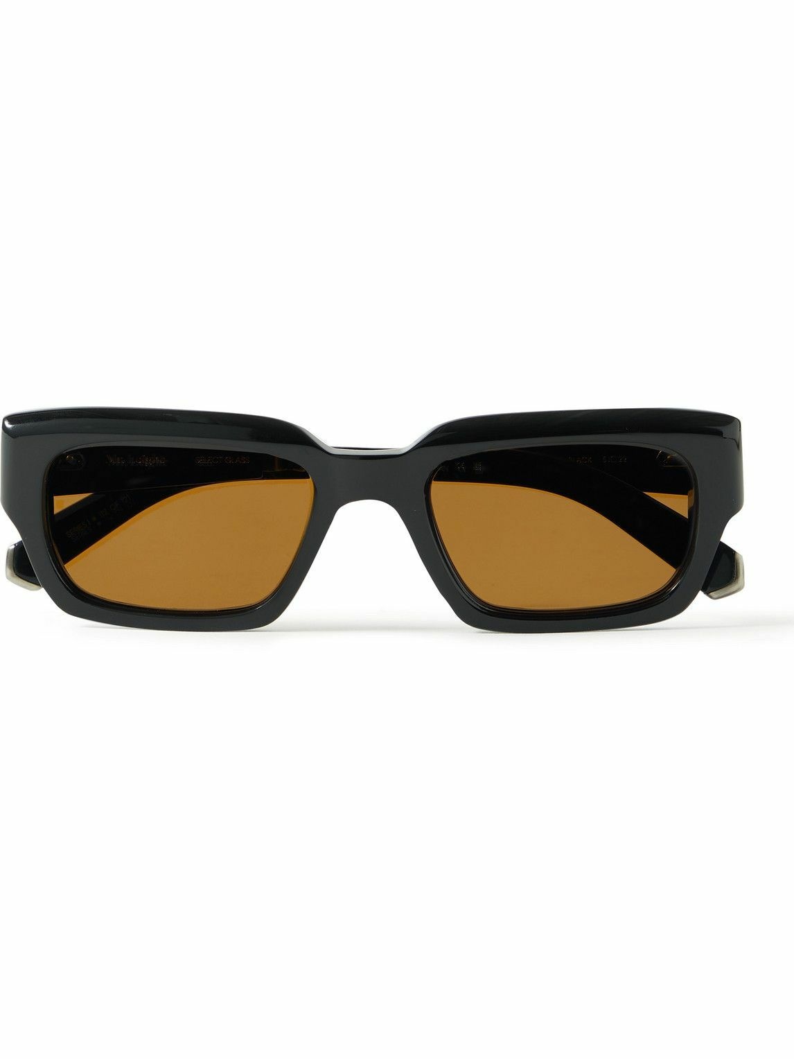 Photo: Mr Leight - Maverick S Rectangular-Frame Acetate and Gunmetal-Tone Sunglasses