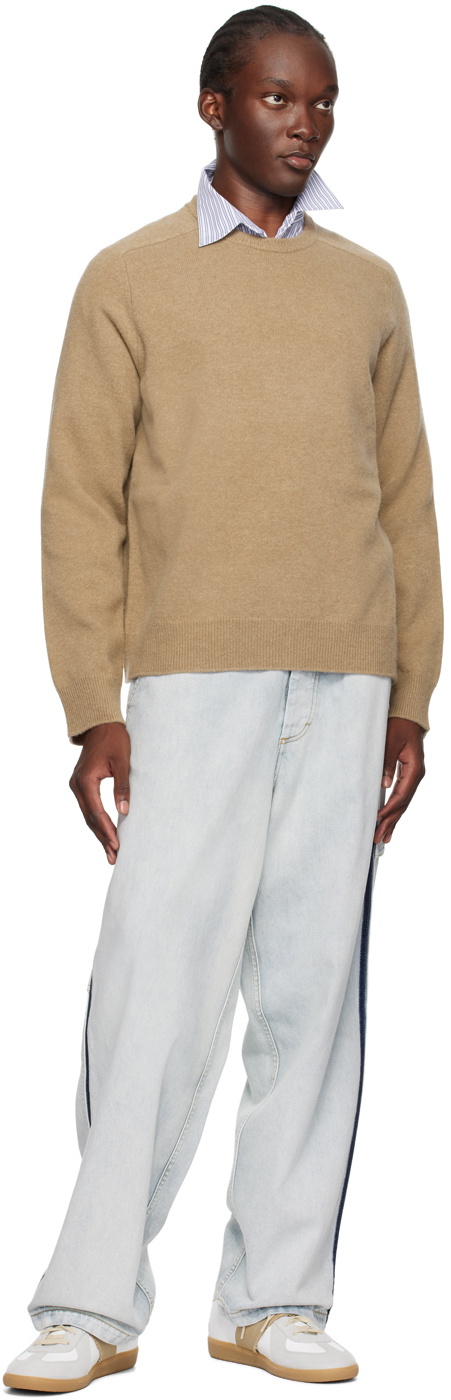 Maison Margiela Beige Washed Lambswool Sweater Maison Margiela