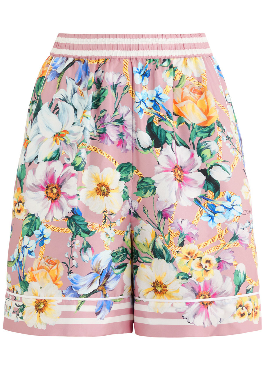 ショートパンツ Dolce & Gabbana Silk Twill Floral Print Bermuda Shorts Dolce & Gabbana Floral-print Silk-twill Shorts Multi Floral