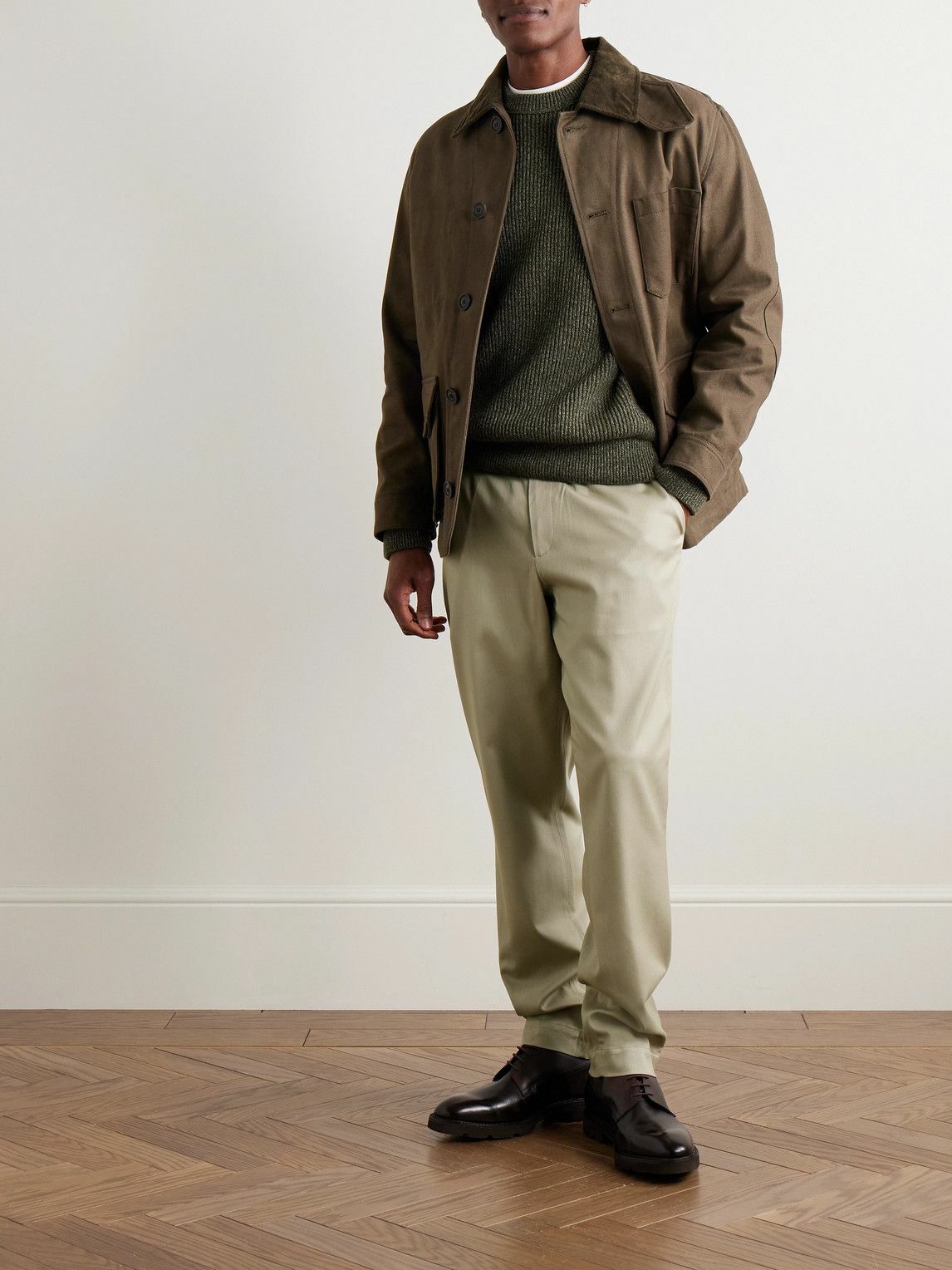 Purdey - Straight-Leg Stretch-Lyocell Twill Chinos - Neutrals