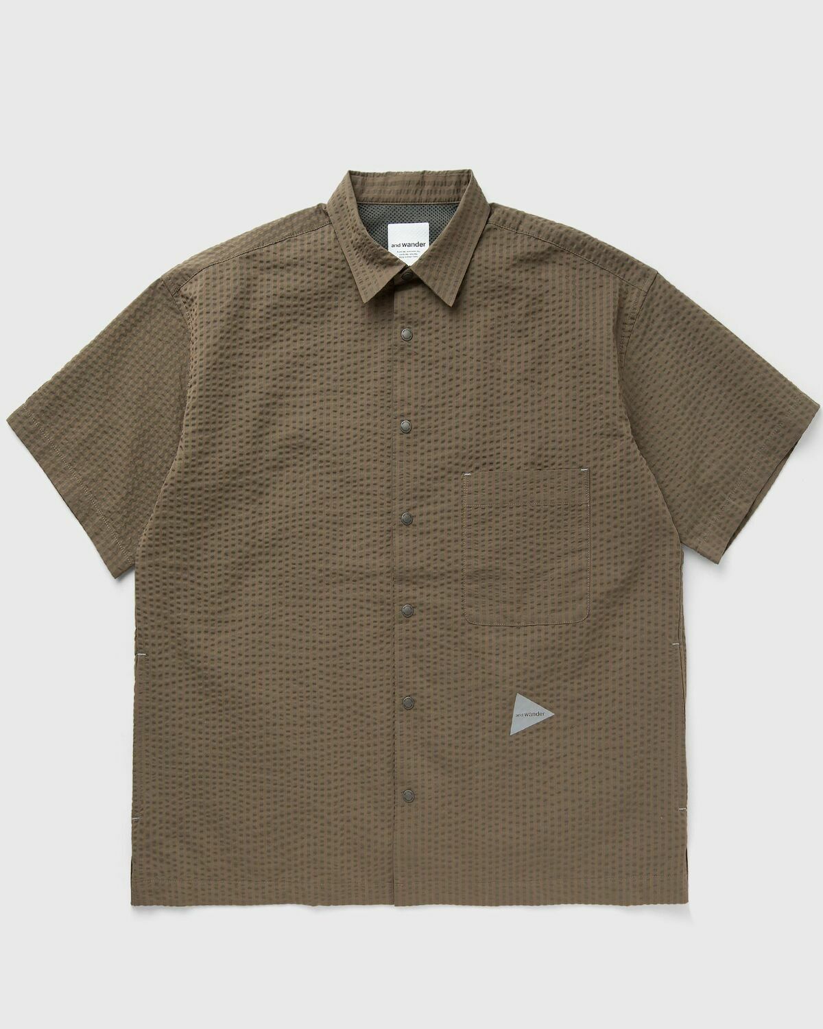 And Wander DRY SOFT SEESUCKER SS SHIRT Beige Mens Shortsleefe