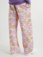 Acne Studios - Straight-Leg Floral-Print Herringbone Cotton Trousers - Pink