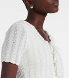 Oscar de la Renta Pointelle cotton and silk cardigan