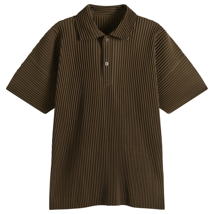 Photo: Homme Plissé Issey Miyake Men's Pleat Short Sleeve Shirt in Genova Metal Ocher