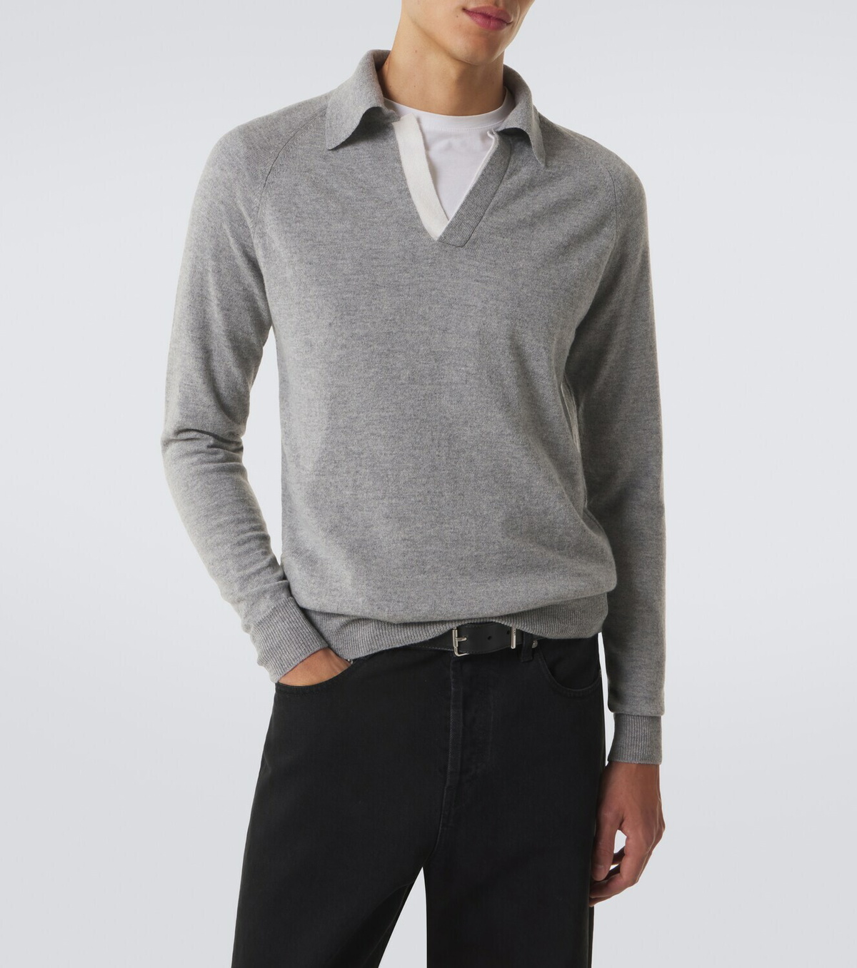 Lardini Virgin wool and cashmere polo sweater