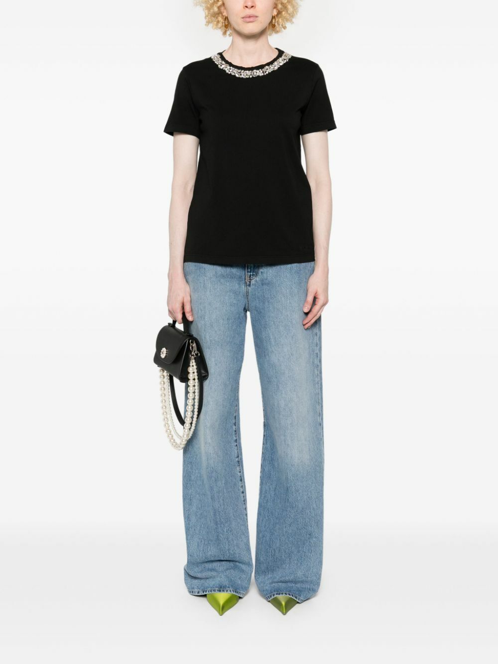 ERMANNO - Embroidered Cotton T-shirt