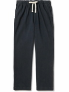 FRAME - Travel Tapered Cotton Drawstring Trousers - Blue