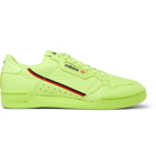 adidas Originals - Continental 80 Grosgrain-Trimmed Leather Sneakers - Men - Lime green