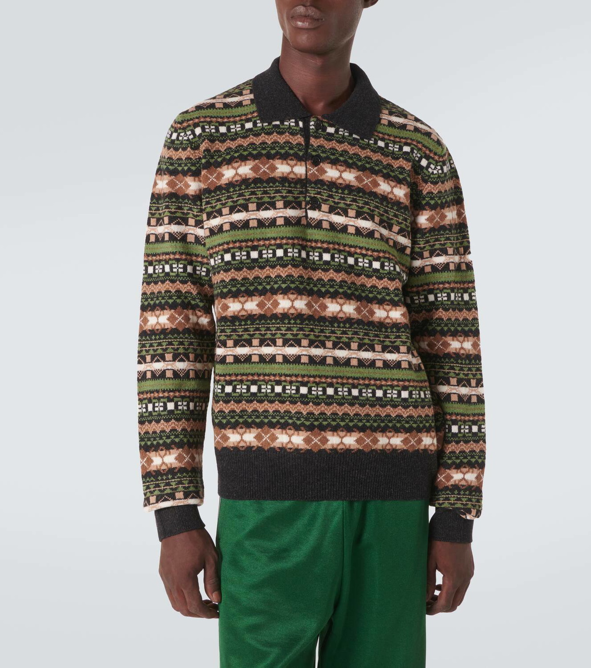 お値引き中【美品】LOEWE メンズニットポロ 15aw Loewe Fair Isle wool polo sweater Loewe