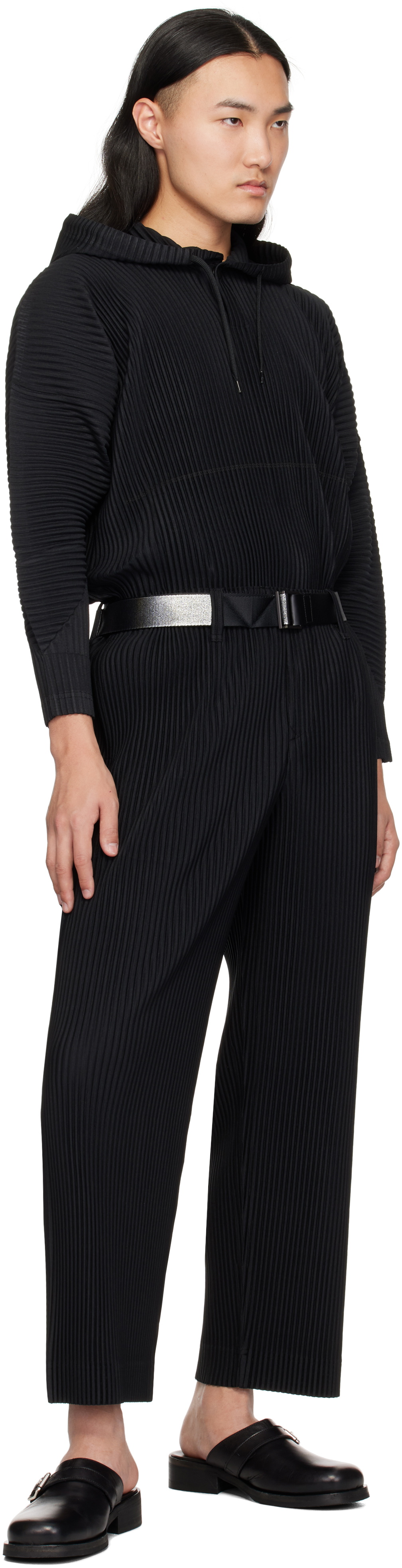 132 5. ISSEY MIYAKE Black & Silver Standard Reversible Belt