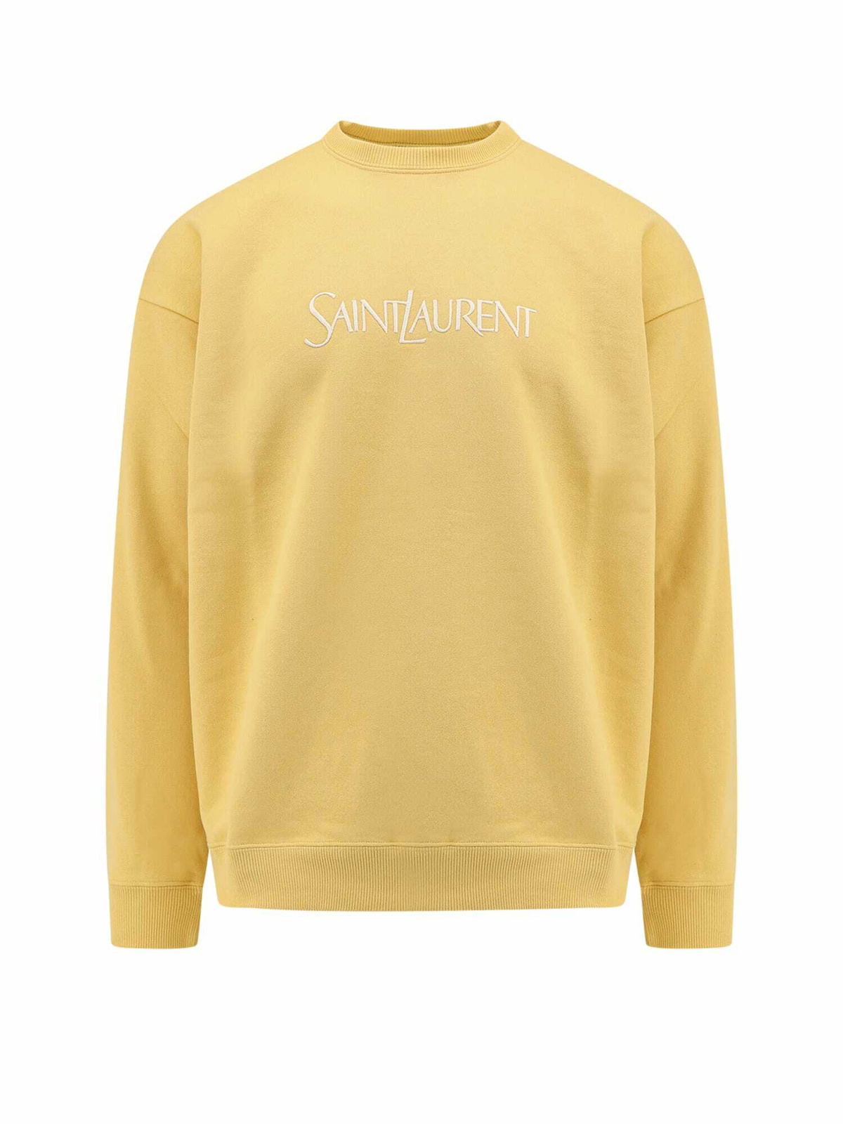 Saint Laurent Logo-embroidered Hooded Cotton Sweatshirt Grey