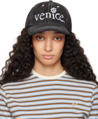 ERL Black 'Venice' Embroidered Cap