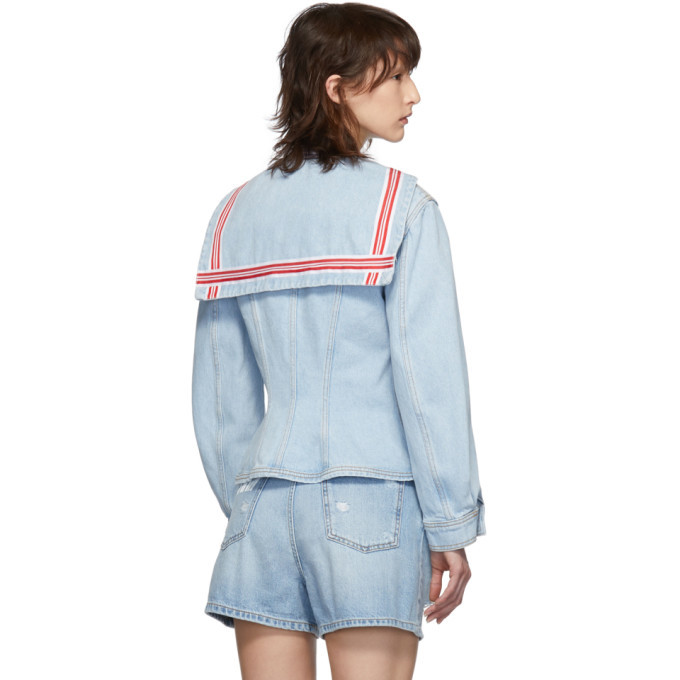 MSGM Blue Denim Sailor Jacket MSGM