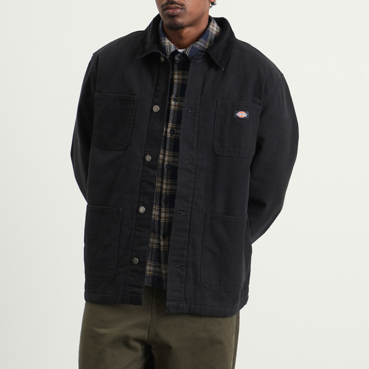 Dickies Men's Lined Canvas Chore Jacket in Black