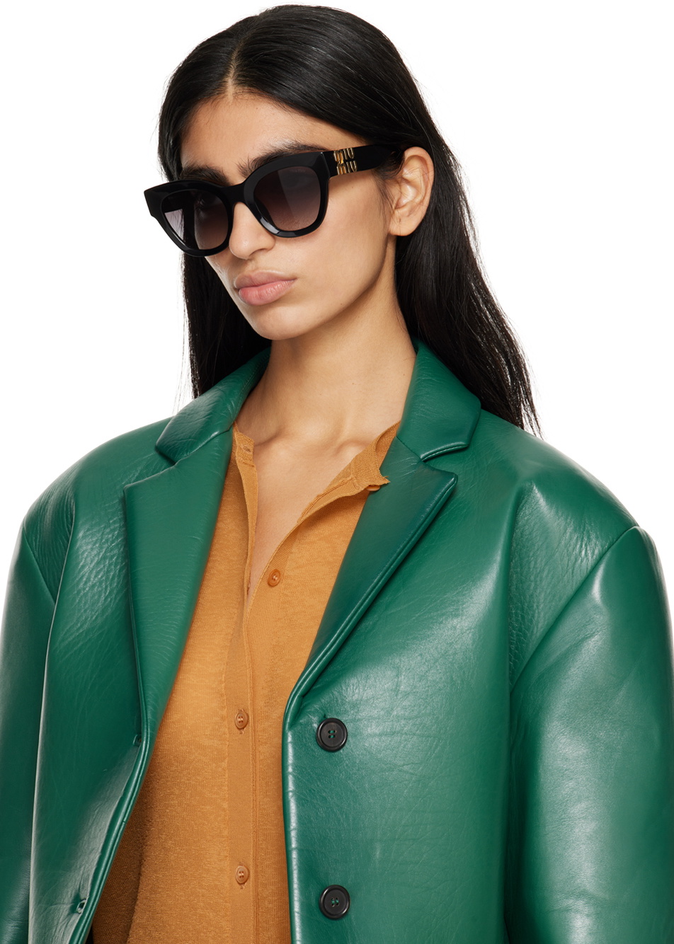 Miu Miu Eyewear Black Glimpse Sunglasses Miu Miu