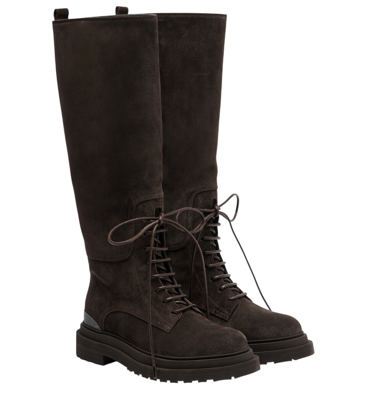 Photo: Brunello Cucinelli Monili suede lace-up boots
