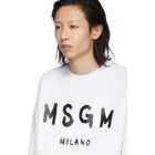 MSGM White Artist Logo Sweatshirt