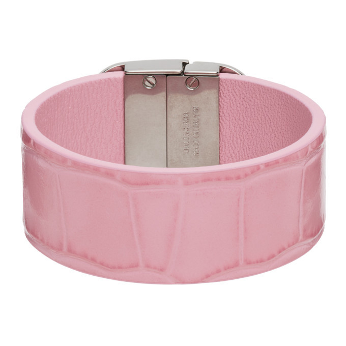 Balenciaga Pink Croc Large BB Bracelet Balenciaga