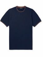 Loro Piana - Striped Cotton-Jersey T-Shirt - Blue