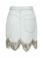 AREA - Embellished Scallop Denim Skirt