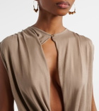 Aya Muse Esme cutout draped silk-blend crop top