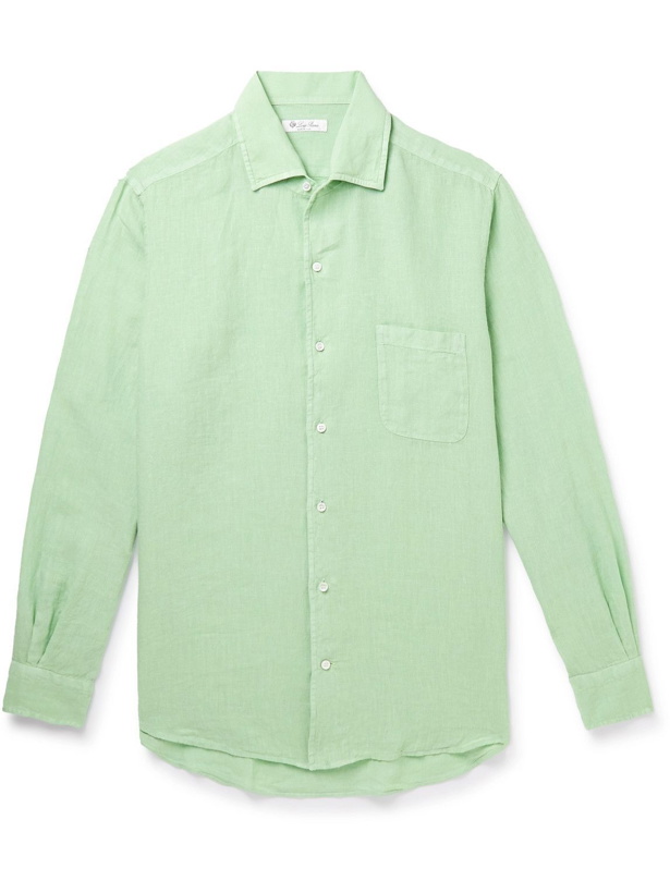 Photo: Loro Piana - Andre Garment-Dyed Linen Shirt - Green