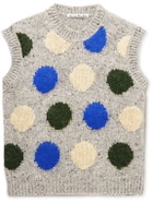 Acne Studios - Slim-Fit Polka-Dot Intarsia Wool Sweater Vest - Gray