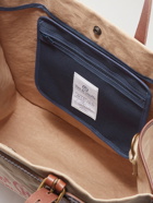 Bleu de Chauffe - Leather-Trimmed Logo-Print Cotton-Canvas Tote Bag