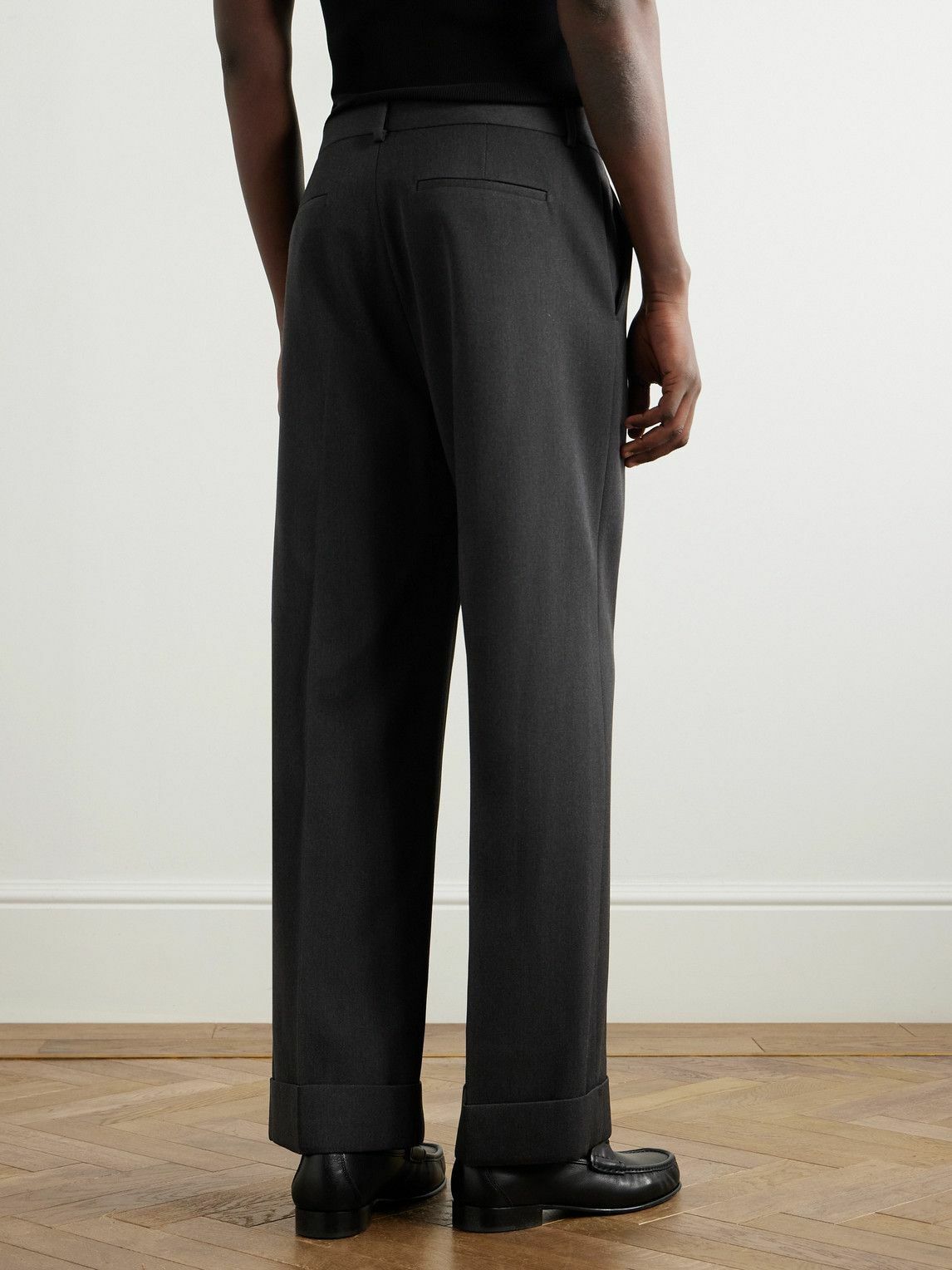 Valentino Garavani - Straight-Leg Grain de Poudre Virgin Wool Trousers - Gray