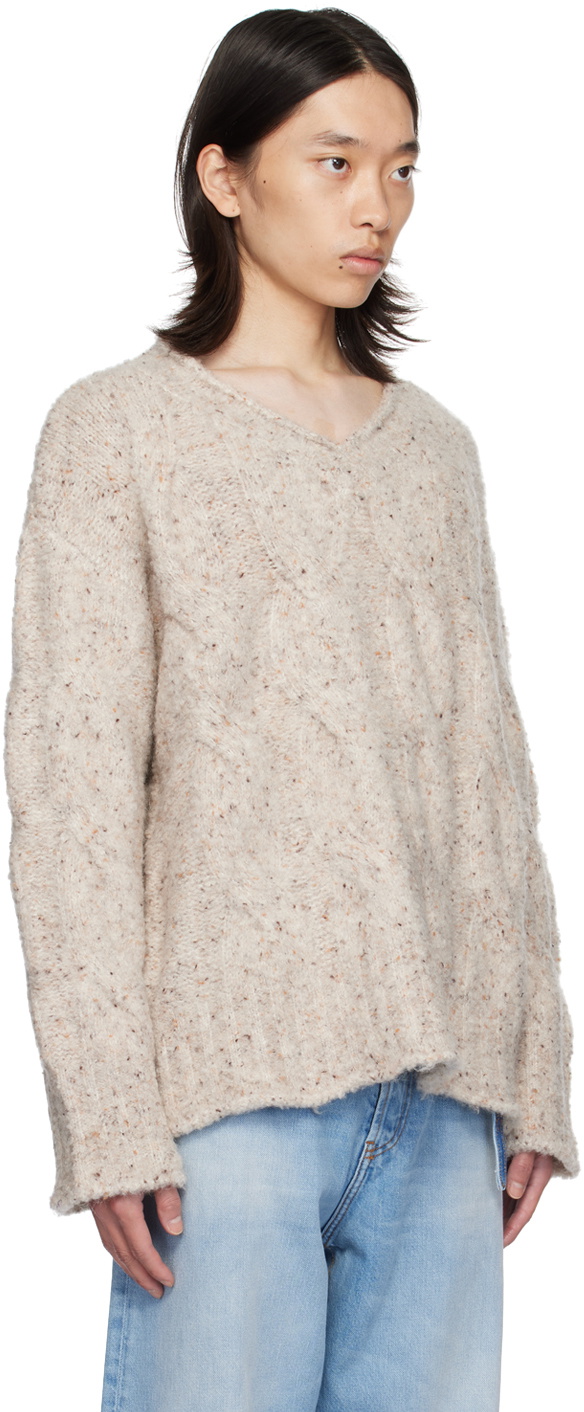 lesugiatelier Off-White V-Neck Sweater
