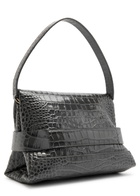 Victoria Beckham B Crocodile-effect Leather Pouch - Grey - One Size