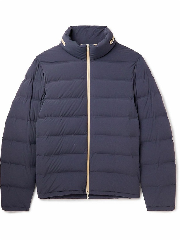 Photo: Brunello Cucinelli - Quilted Padded Shell Hooded Down Jacket - Blue