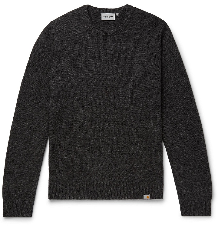 Photo: CARHARTT WIP - Allen Mélange Wool-Blend Sweater - Black