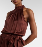 Poupette St Barth Nina halterneck satin maxi dress