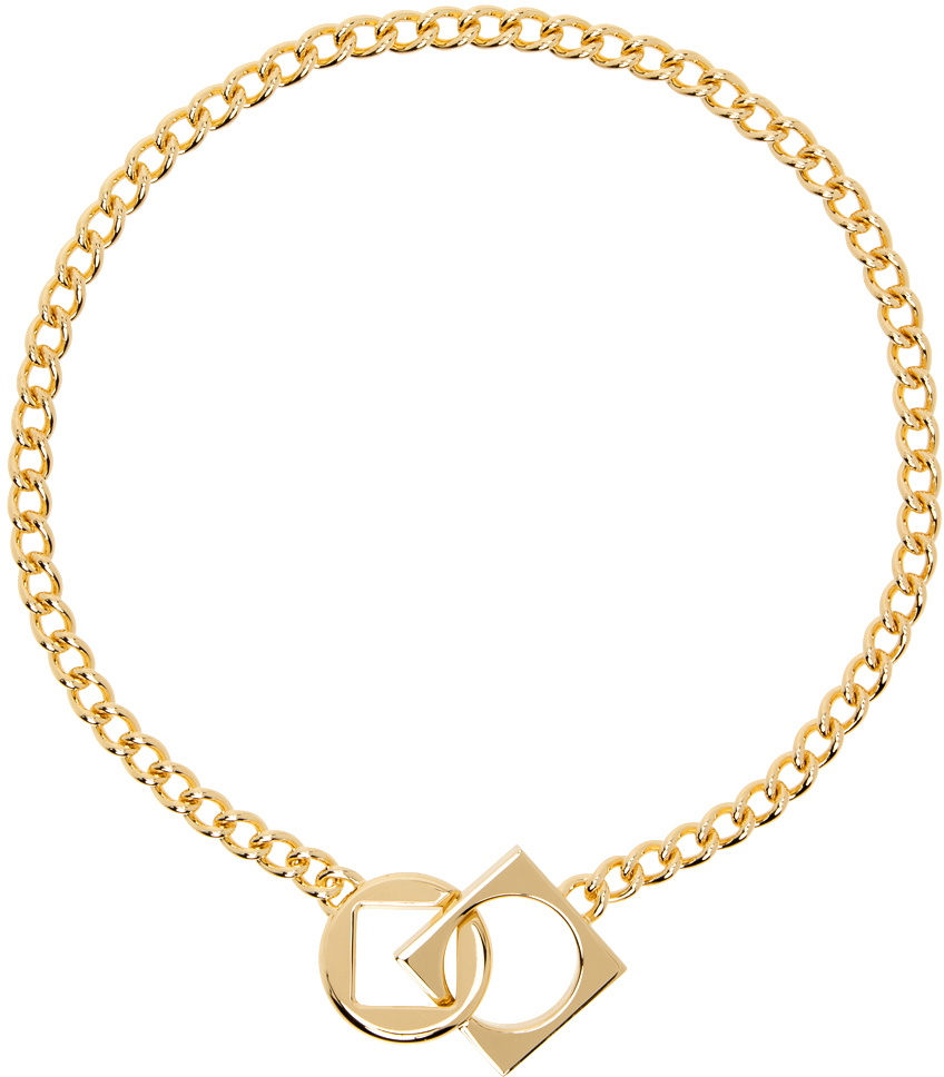 JACQUEMUS Gold Les Classiques 'Le collier rond carré' Choker