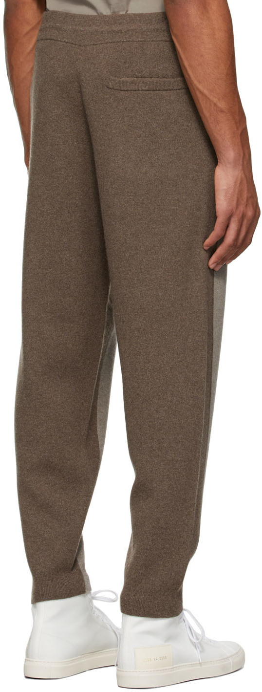 Theory Brown Wool Two-Tone Jogger Lounge Pants Theory