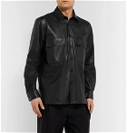 The Row - Johnny Leather Shirt Jacket - Black