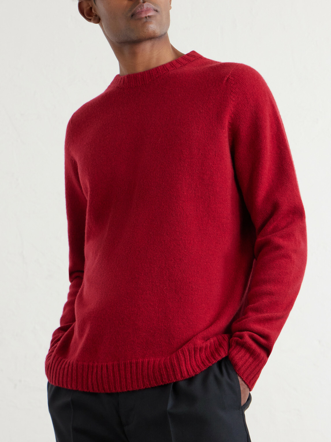 き*き様 超美品　JOHN SMEDLEY 赤 長袖ニットセーター　modern JOHN SMEDLEY KILDAY メリノウール モックネックプルオーバーニット