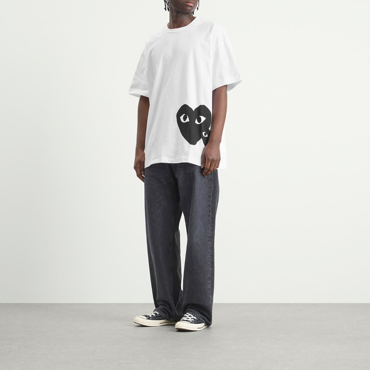 Comme des Garçons Play U T-SHIRT LOGO PRINT KNIT in White