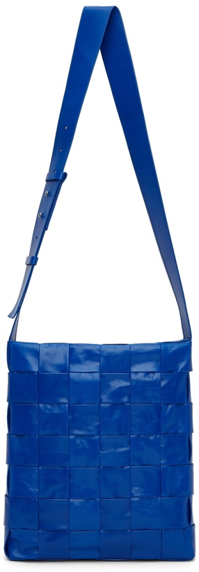 Photo: Bottega Veneta Blue Paper Cassette Messenger Bag