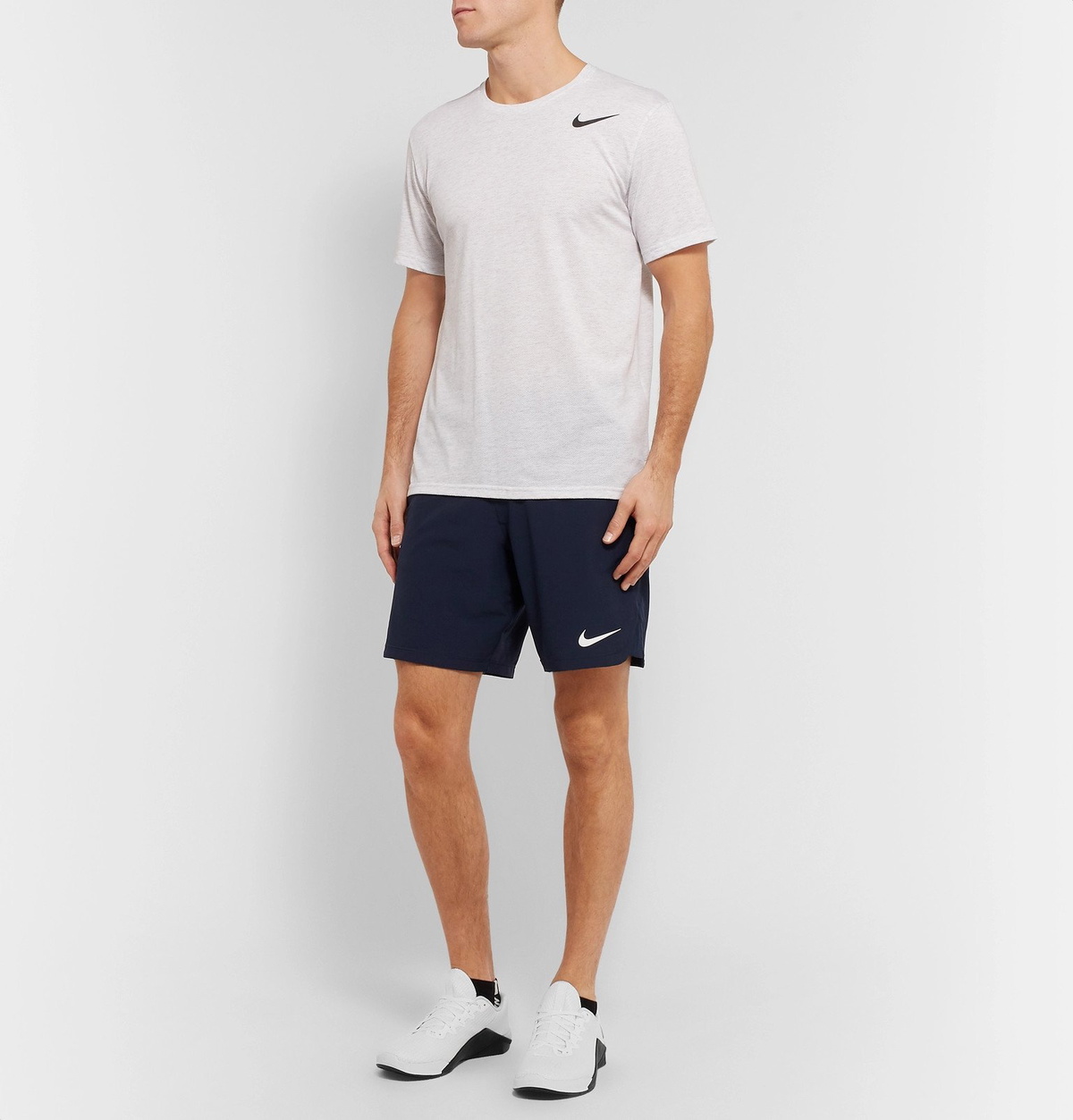 Nike Training - Metcon 5 Rubber-Trimmed Mesh Sneakers - White