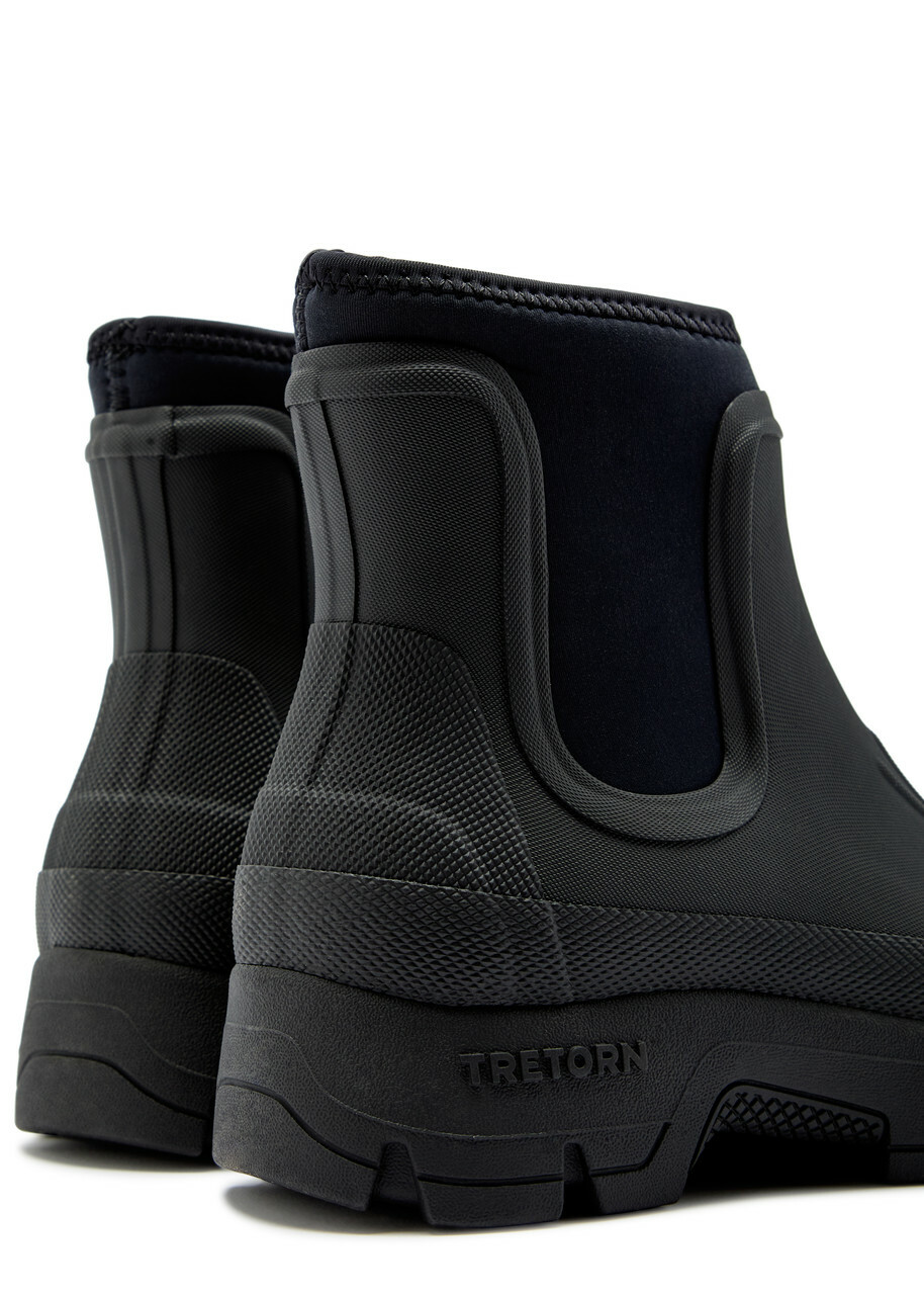 Kassl Editions X Tretorn Marie Rubber Ankle Boots Black