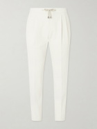 De Petrillo - Straight-Leg Pleated Cotton-Twill Trousers - Neutrals