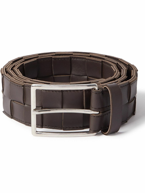 Photo: Bottega Veneta - 3.5cm Intrecciato Leather Belt - Brown