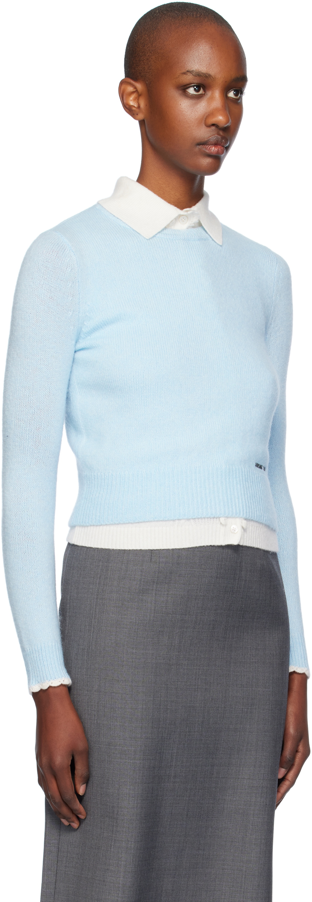 SHUSHU/TONG Blue Round-Neck Knit Sweater Shushu/Tong