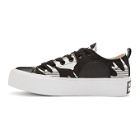 McQ Alexander McQueen Black and White Plimsoll Platform Low Sneakers