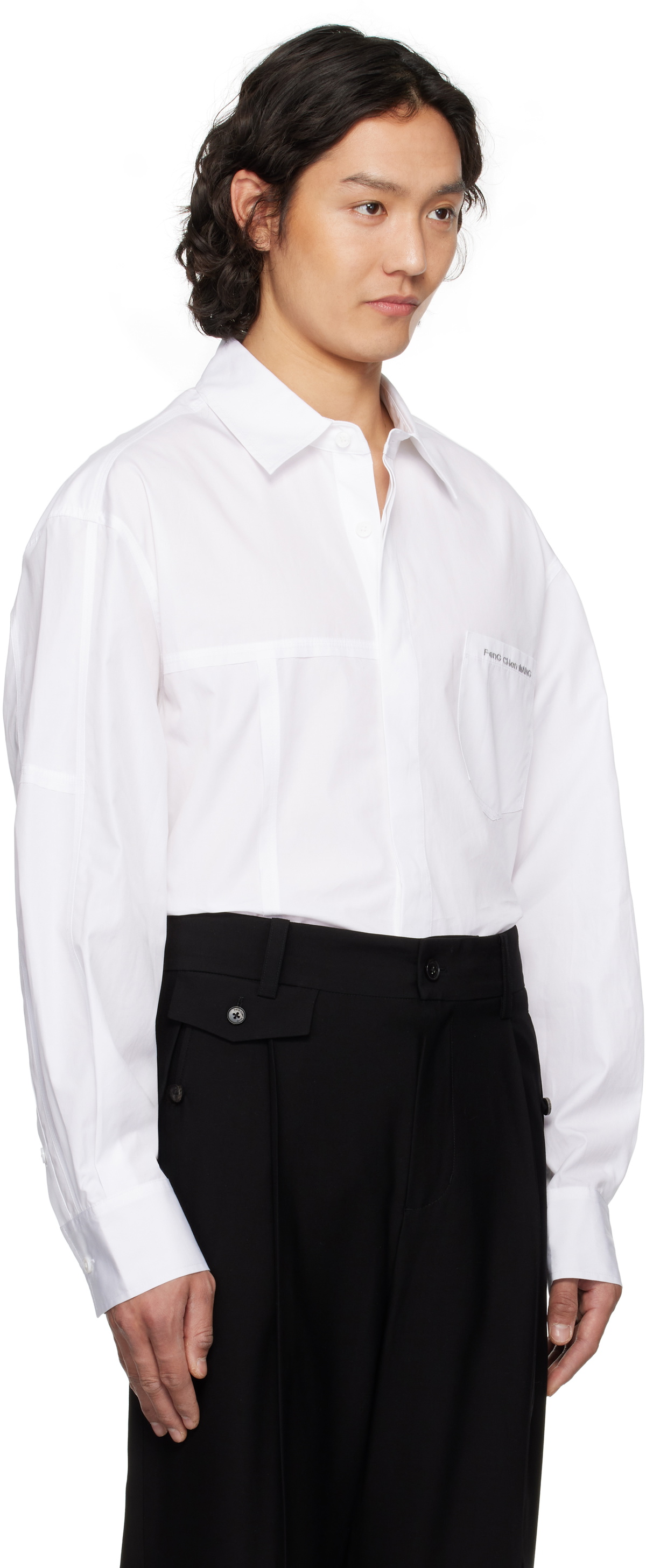 Feng Chen Wang White Paneled Shirt