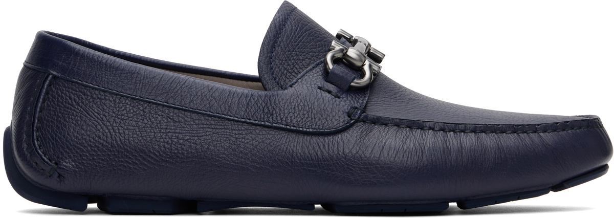 Ferragamo Gancini Leather Driver, Blue Gancini Driver ornament - Men | Ferragamo main image 2